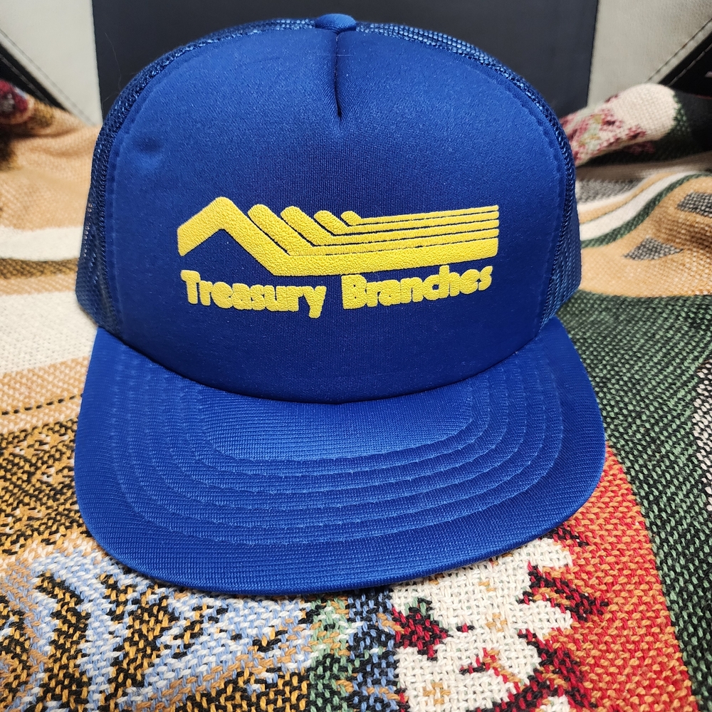 Blue and Yellow Treasury Branches Trucker Hat